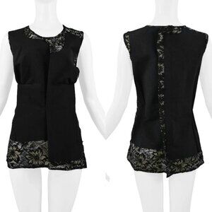 Comme des Garcons Vintage Black Lace Blouse AW1997 Medium